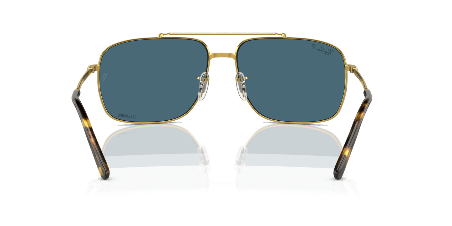 [Blue Lenses, Polished Gold Frame]