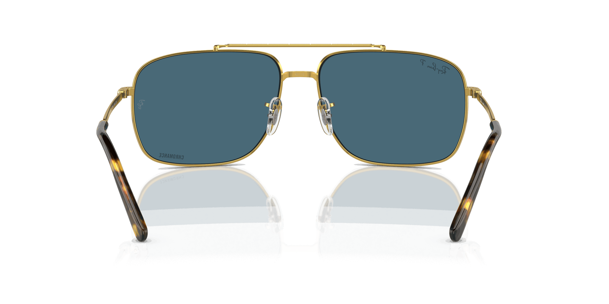 [Blue Lenses, Polished Gold Frame]