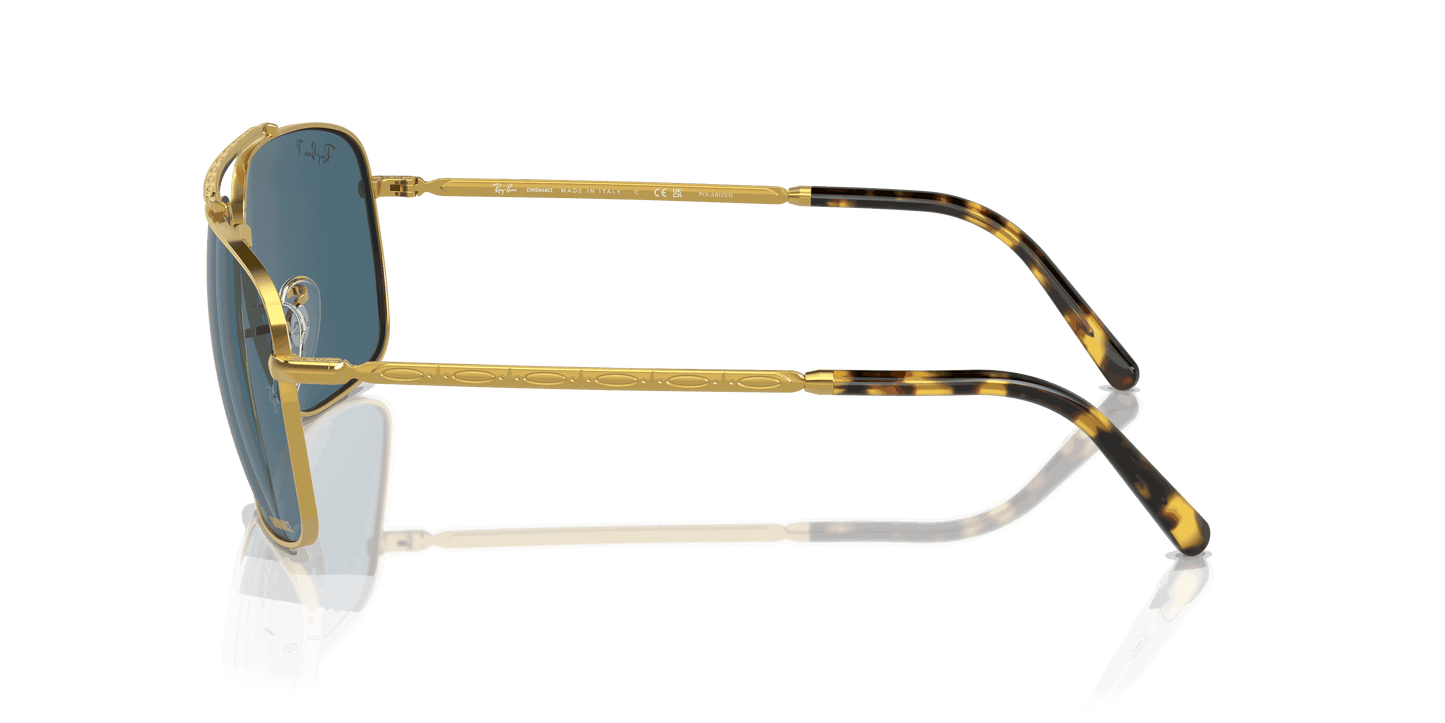 [Blue Lenses, Polished Gold Frame]