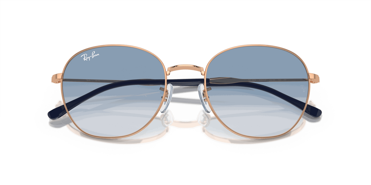 [Light Blue Lenses, Polished Rose Gold Frame]