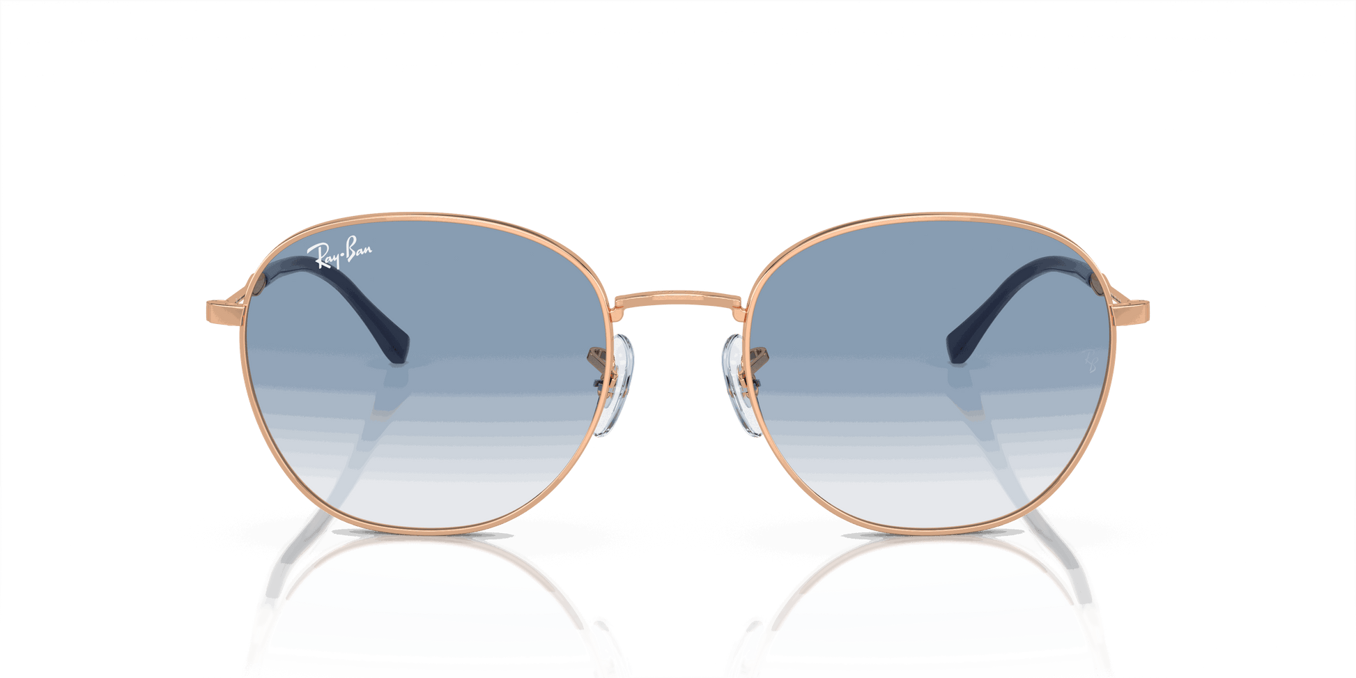 [Light Blue Lenses, Polished Rose Gold Frame]