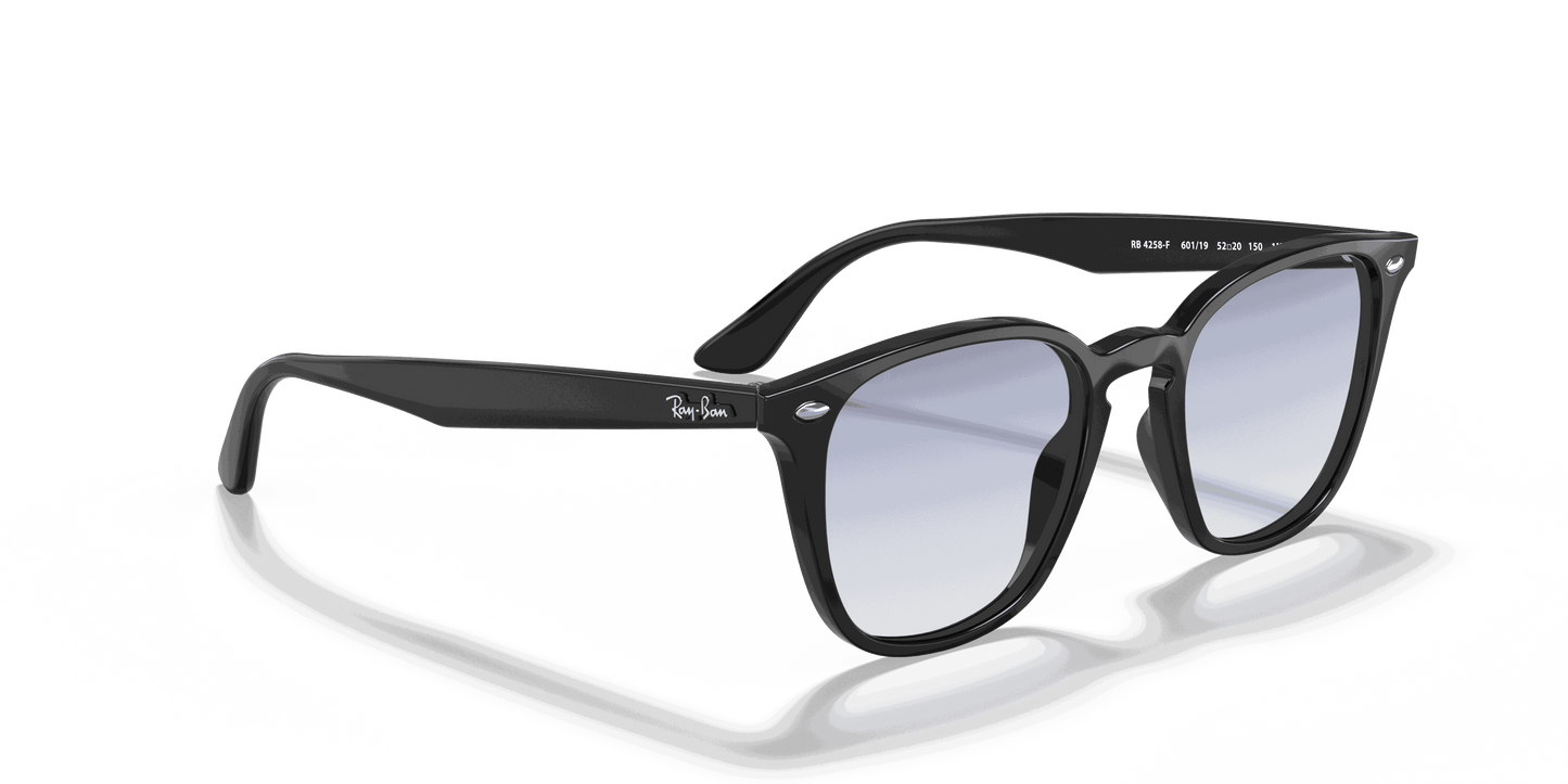 [Clear Gradient Light Blue Lenses, Polished Black Frame]