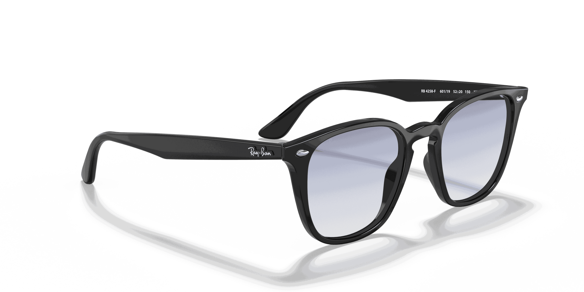 [Clear Gradient Light Blue Lenses, Polished Black Frame]