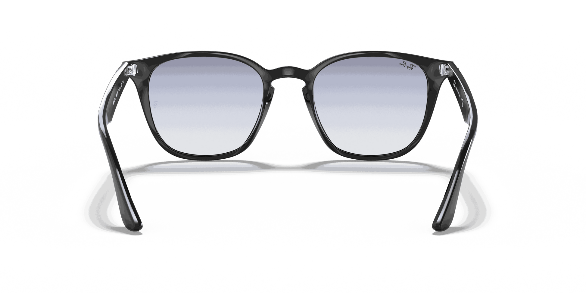 [Clear Gradient Light Blue Lenses, Polished Black Frame]
