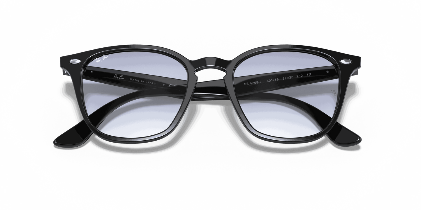 [Clear Gradient Light Blue Lenses, Polished Black Frame]