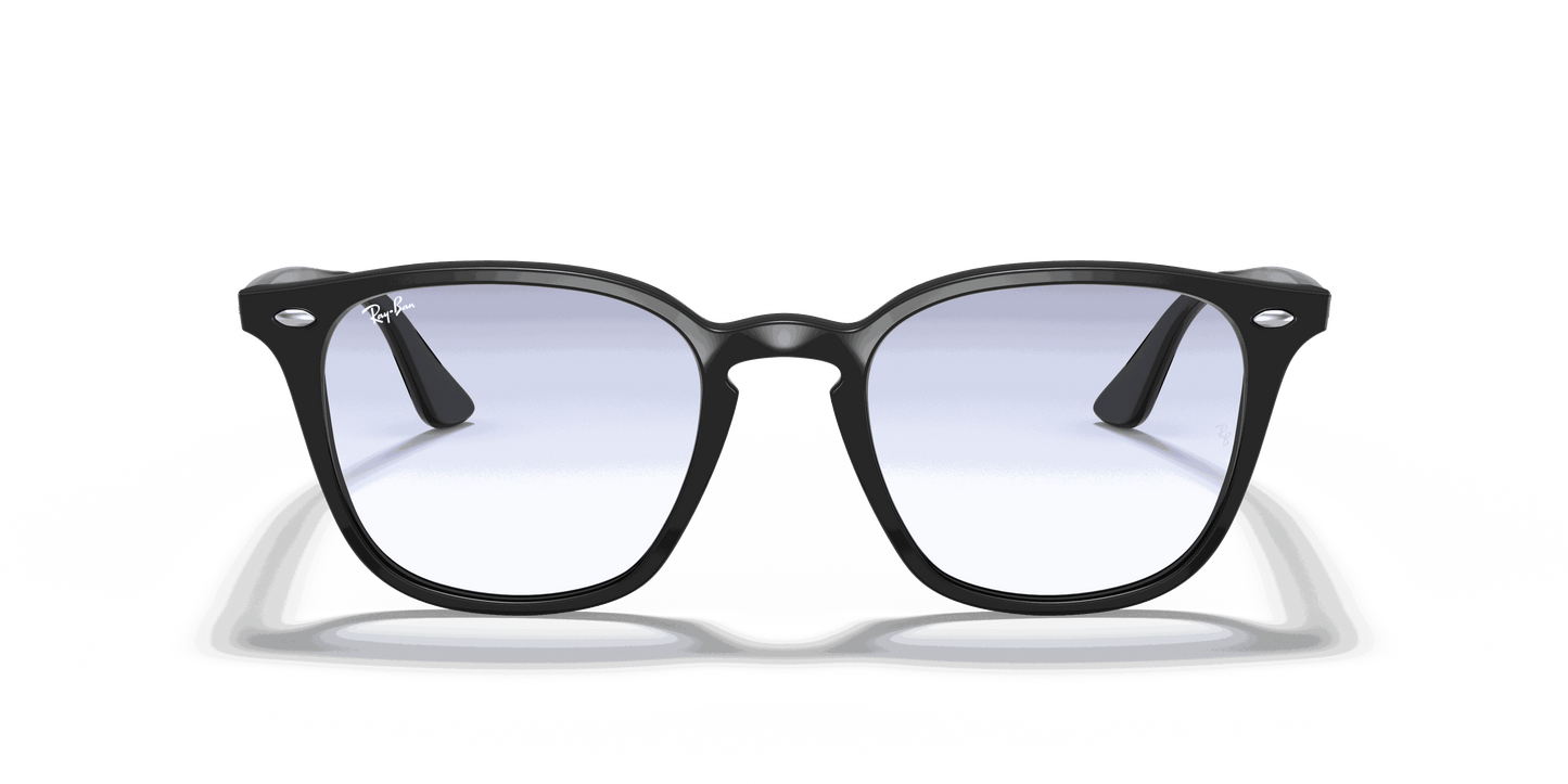 [Clear Gradient Light Blue Lenses, Polished Black Frame]