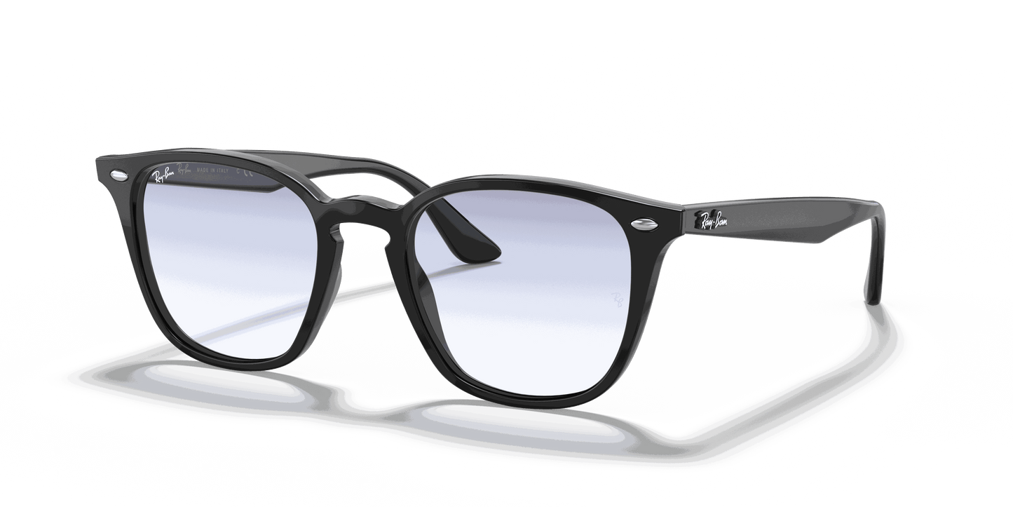 [Clear Gradient Light Blue Lenses, Polished Black Frame]