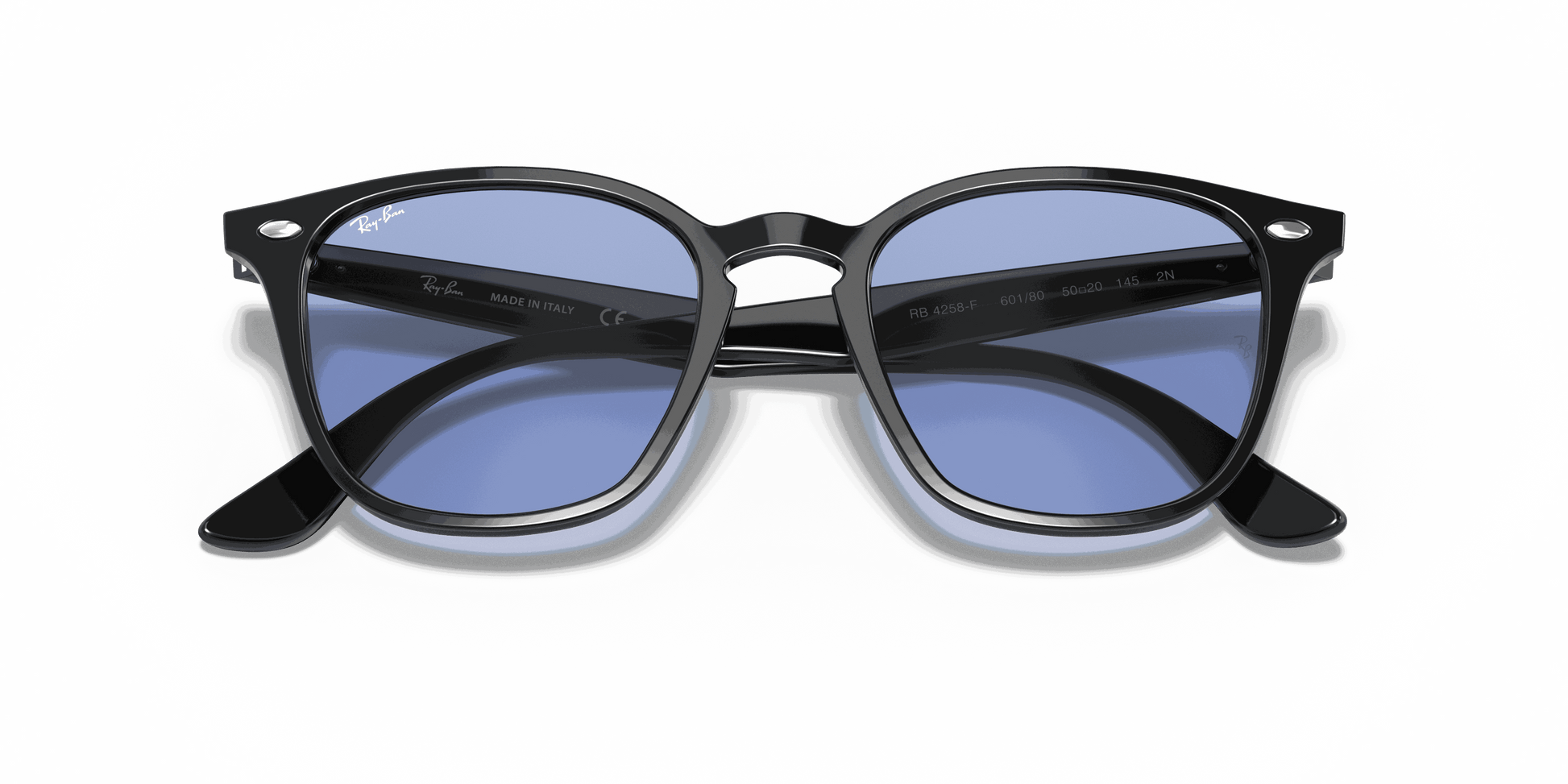 [Blue Classic Lenses, Polished Black Frame]