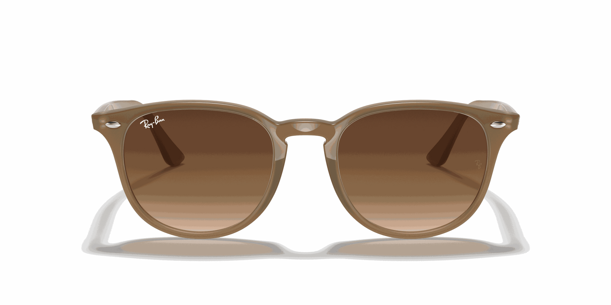 [Brown Gradient Lenses, Polished Beige Frame]