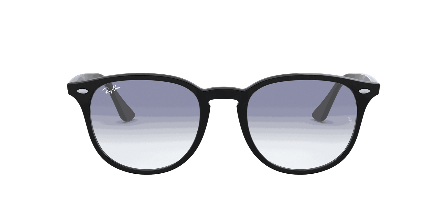 [Clear Gradient Light Blue Lenses, Polished Black Frame]