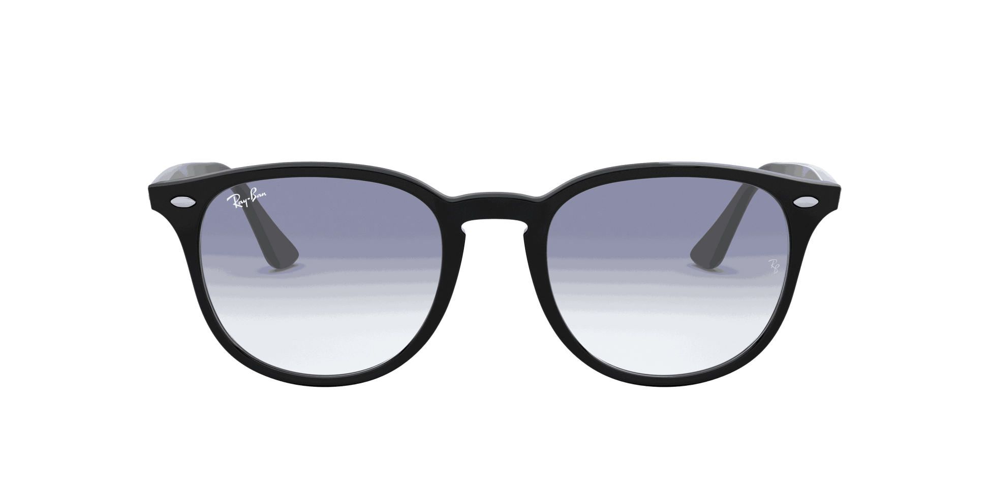 [Clear Gradient Light Blue Lenses, Polished Black Frame]