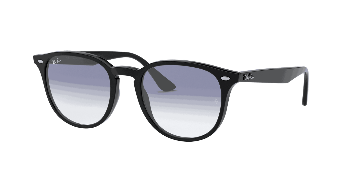 [Clear Gradient Light Blue Lenses, Polished Black Frame]