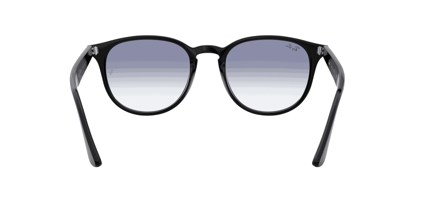 [Clear Gradient Light Blue Lenses, Polished Black Frame]