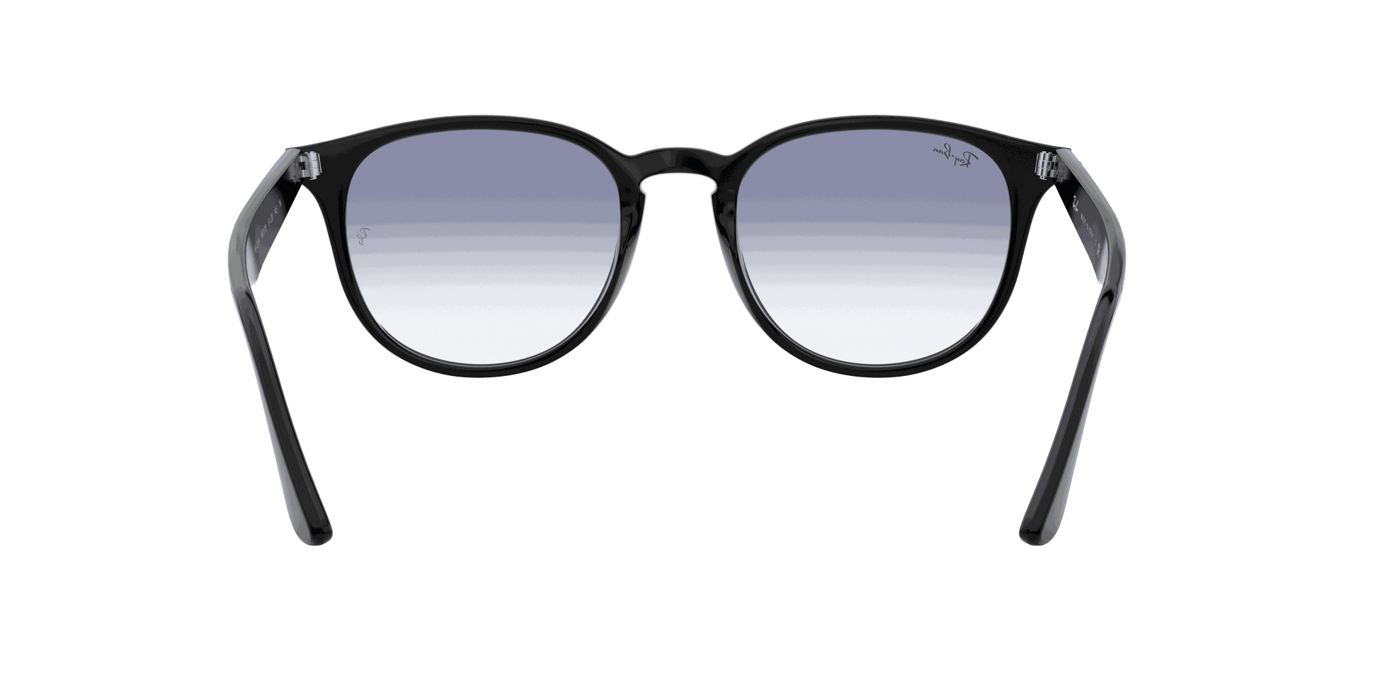 [Clear Gradient Light Blue Lenses, Polished Black Frame]
