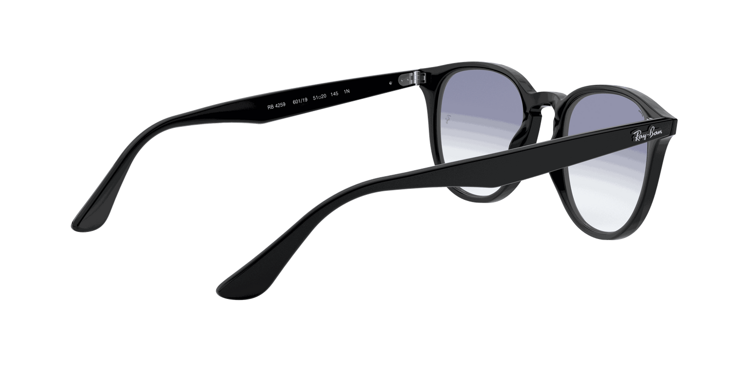 [Clear Gradient Light Blue Lenses, Polished Black Frame]
