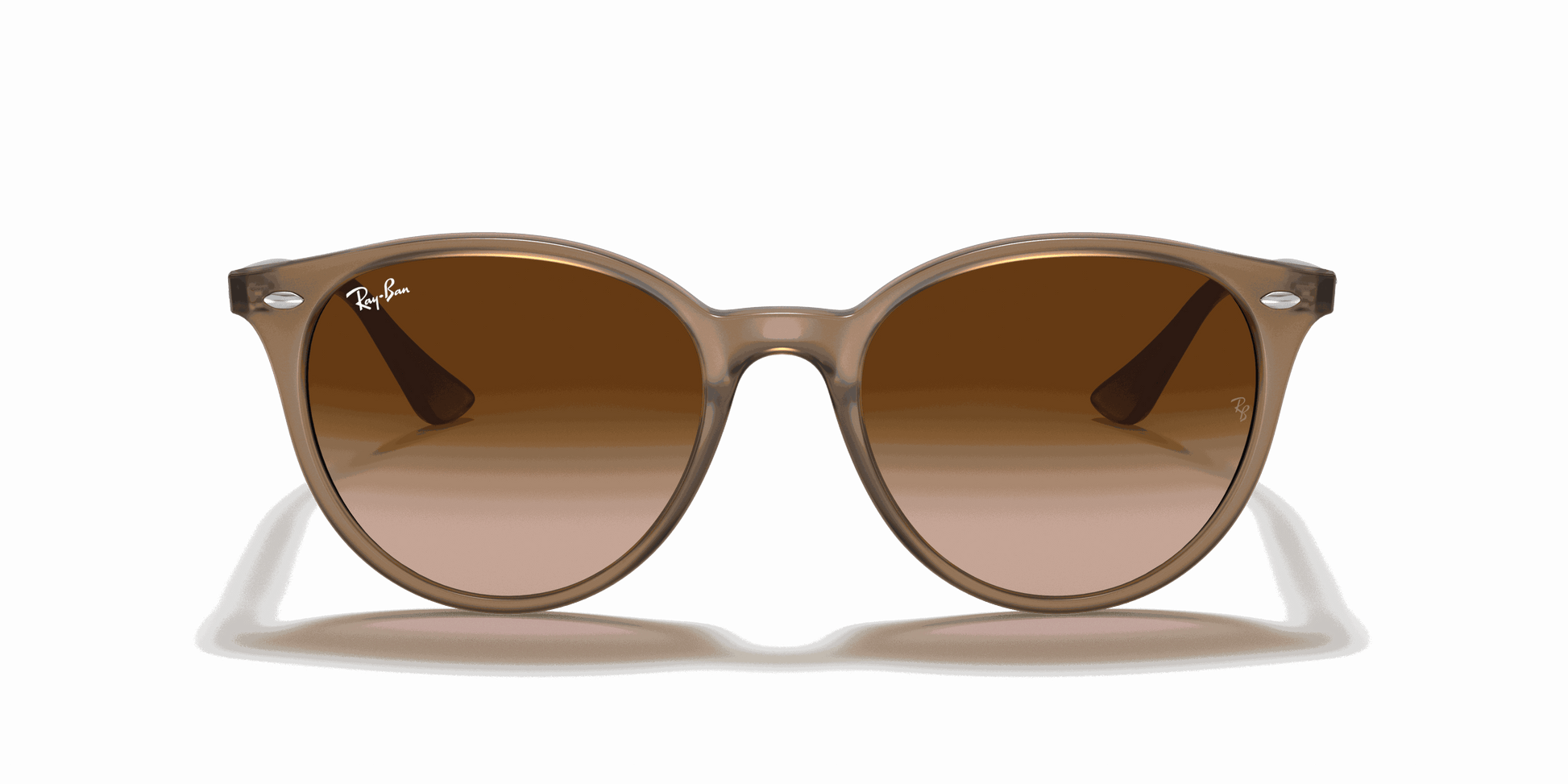 [Brown Gradient Lenses, Polished Beige Frame]