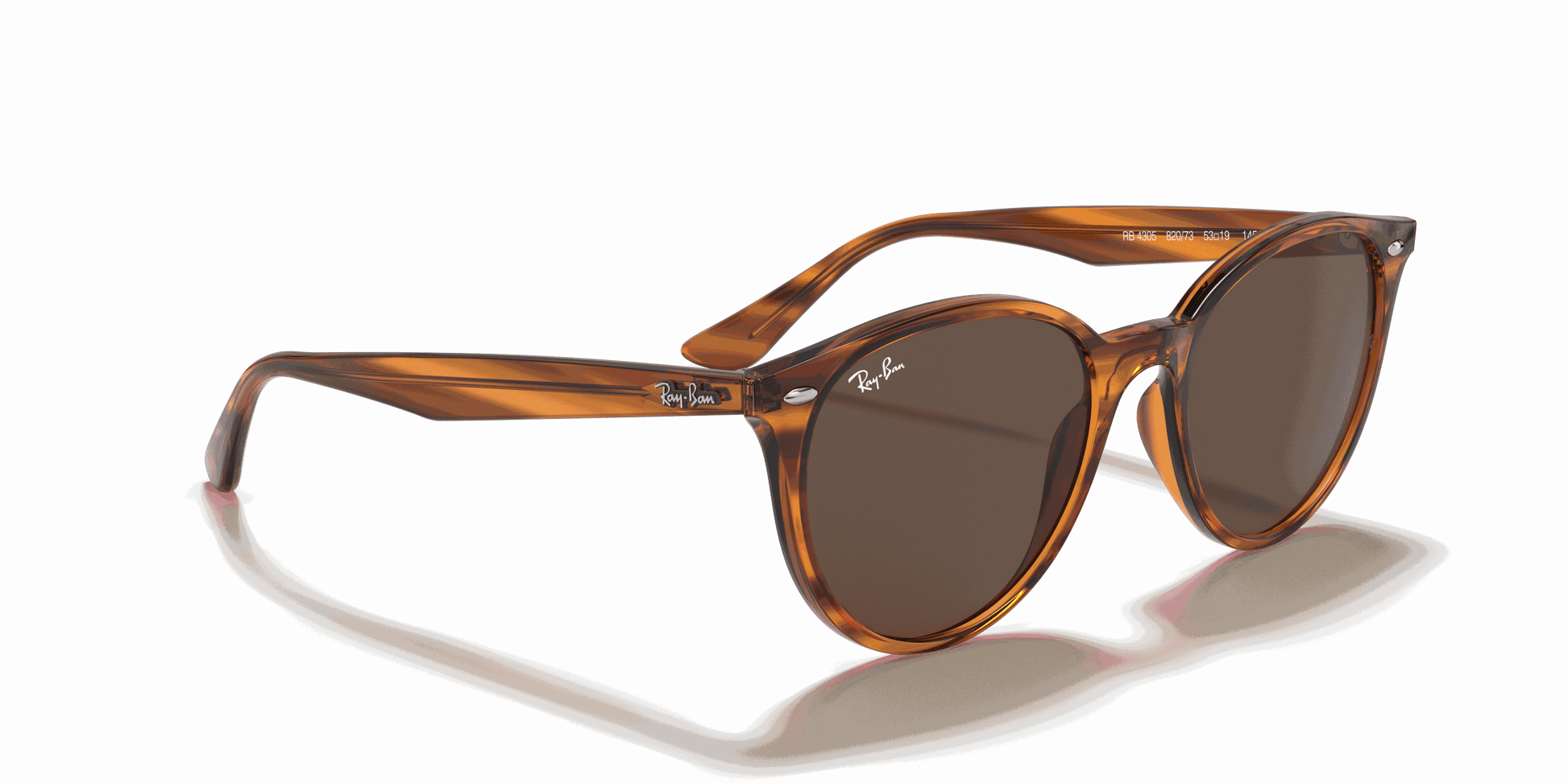 [Dark Brown Lenses, Polished Striped Red Havana Frame]