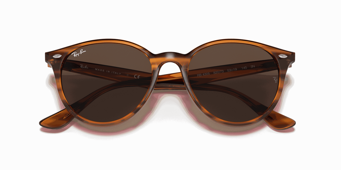 [Dark Brown Lenses, Polished Striped Red Havana Frame]