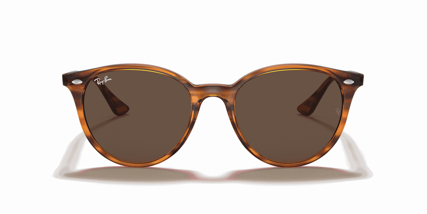 [Dark Brown Lenses, Polished Striped Red Havana Frame]