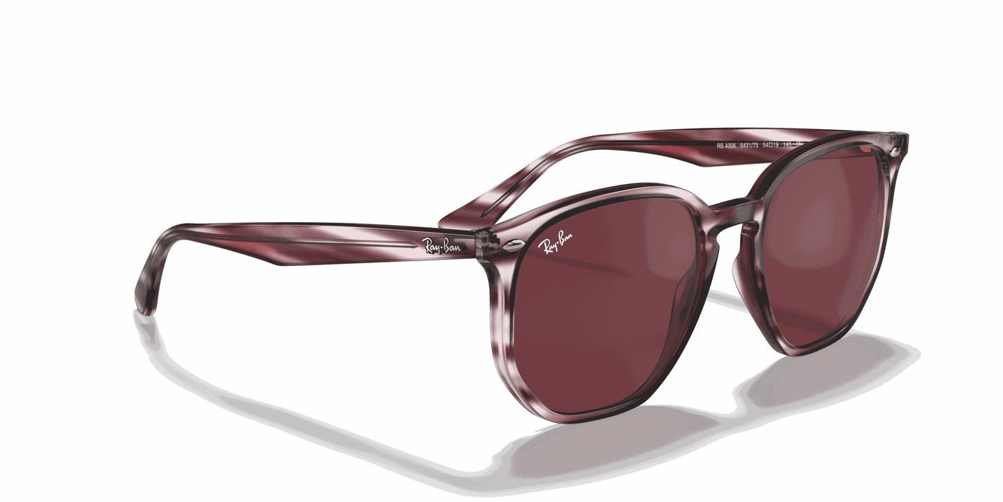 [Dark Violet Lenses, Polished Striped Bordeaux Havana Frame]