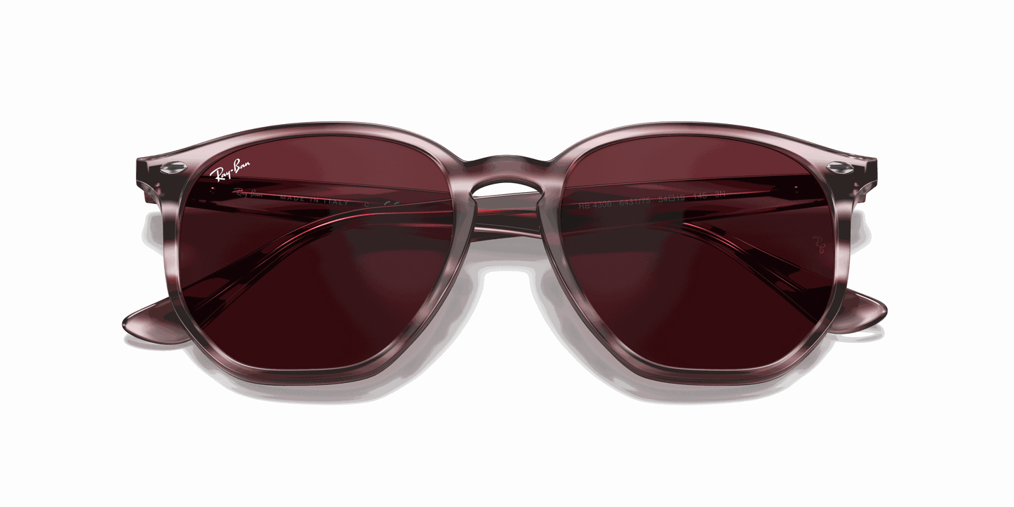 [Dark Violet Lenses, Polished Striped Bordeaux Havana Frame]