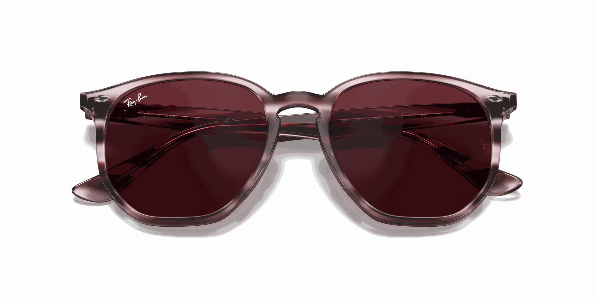 [Dark Violet Lenses, Polished Striped Bordeaux Havana Frame]