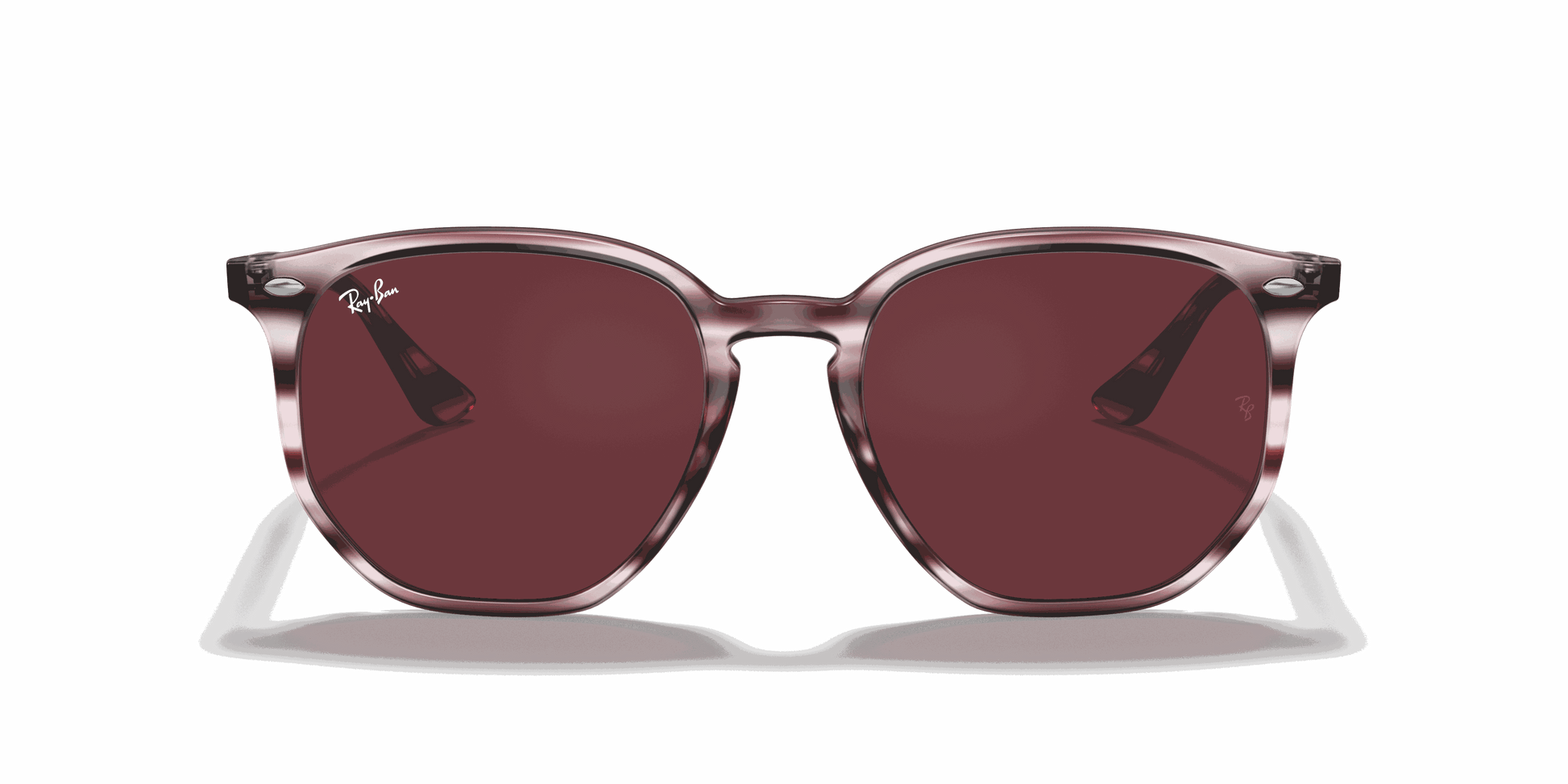 [Dark Violet Lenses, Polished Striped Bordeaux Havana Frame]