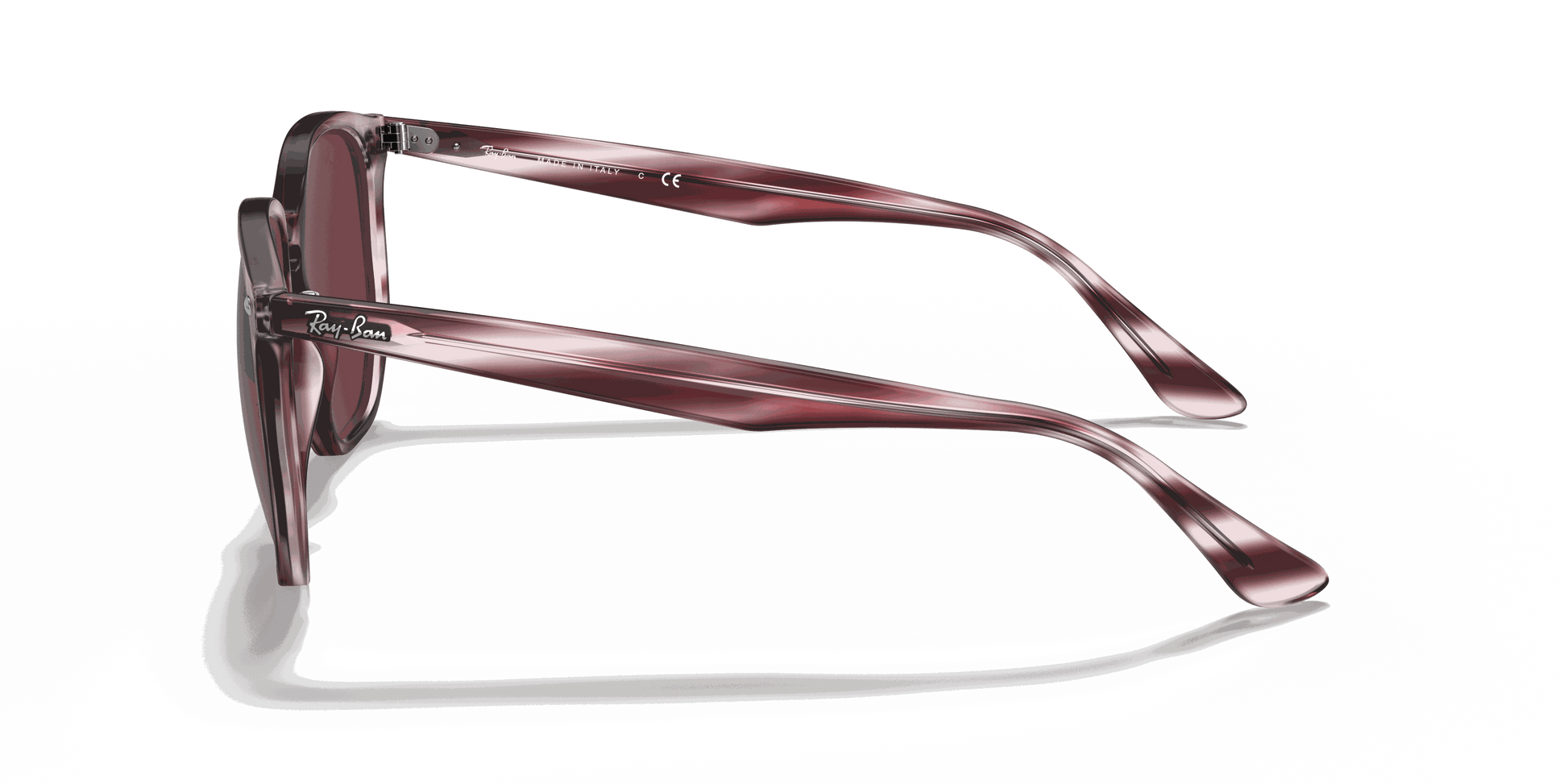 [Dark Violet Lenses, Polished Striped Bordeaux Havana Frame]