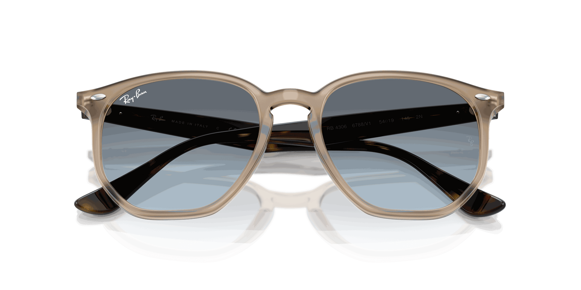 [Blue Gradient Grey Lenses, Polished Turtledove Frame]