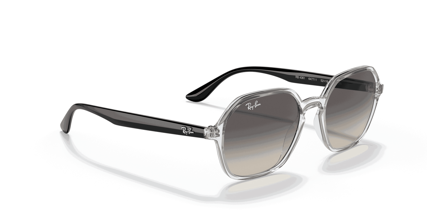 [Grey Gradient Lenses, Polished Transparent Frame]