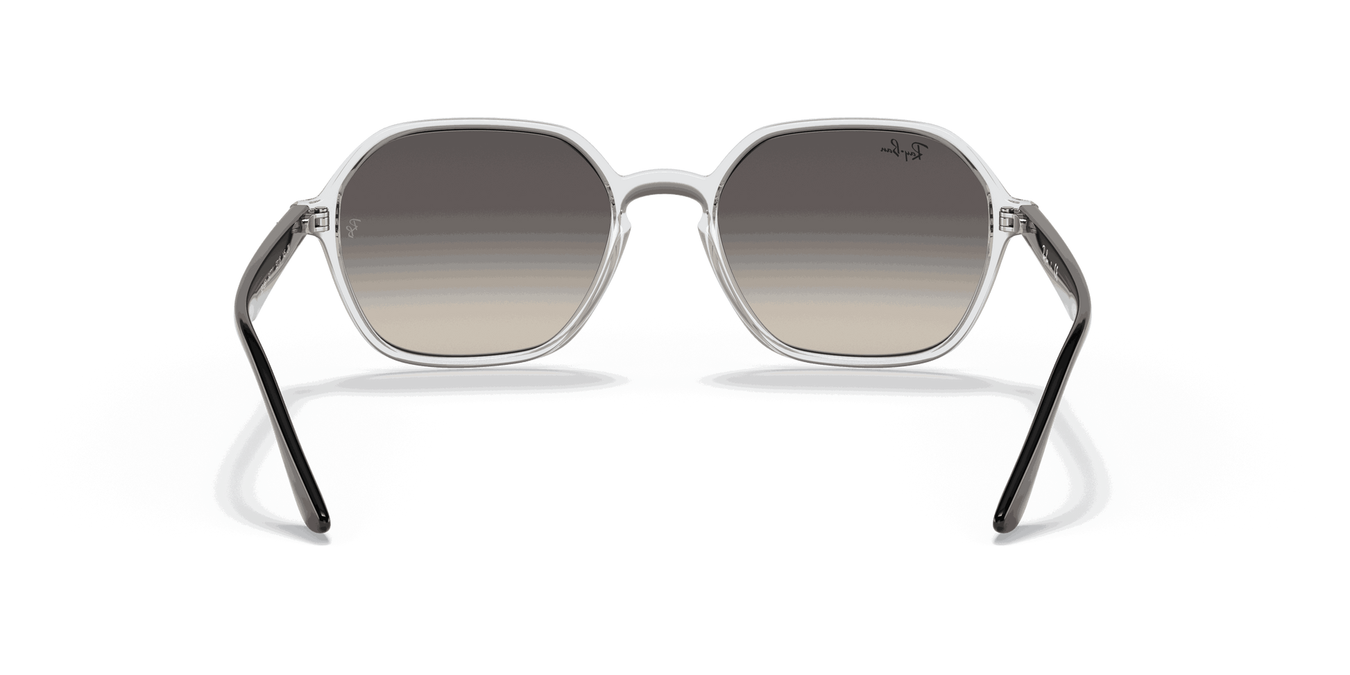 [Grey Gradient Lenses, Polished Transparent Frame]