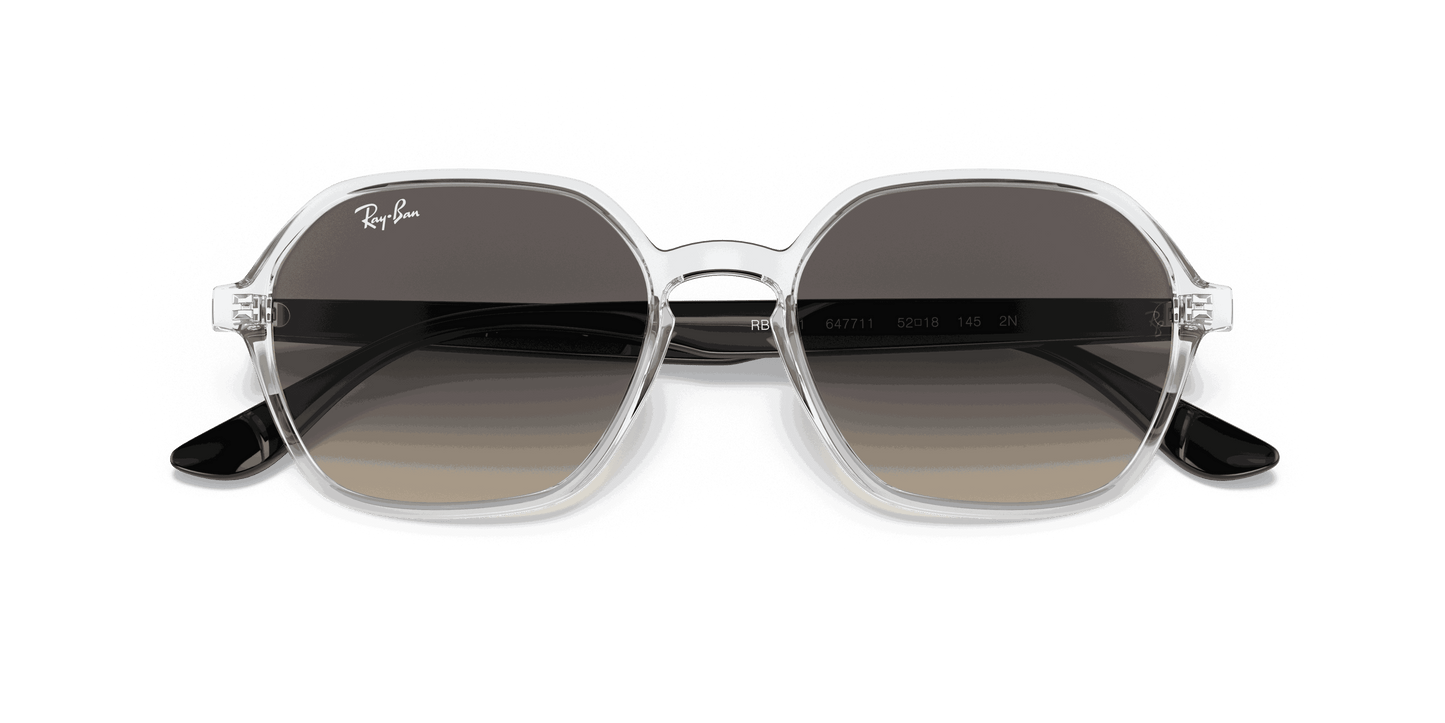 [Grey Gradient Lenses, Polished Transparent Frame]