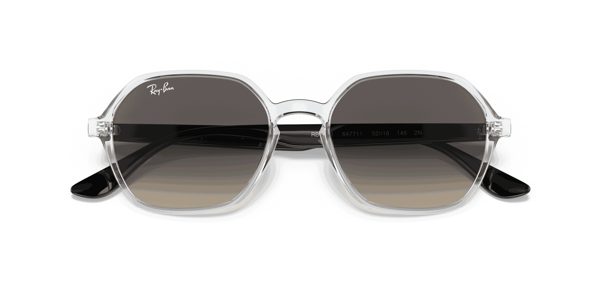[Grey Gradient Lenses, Polished Transparent Frame]