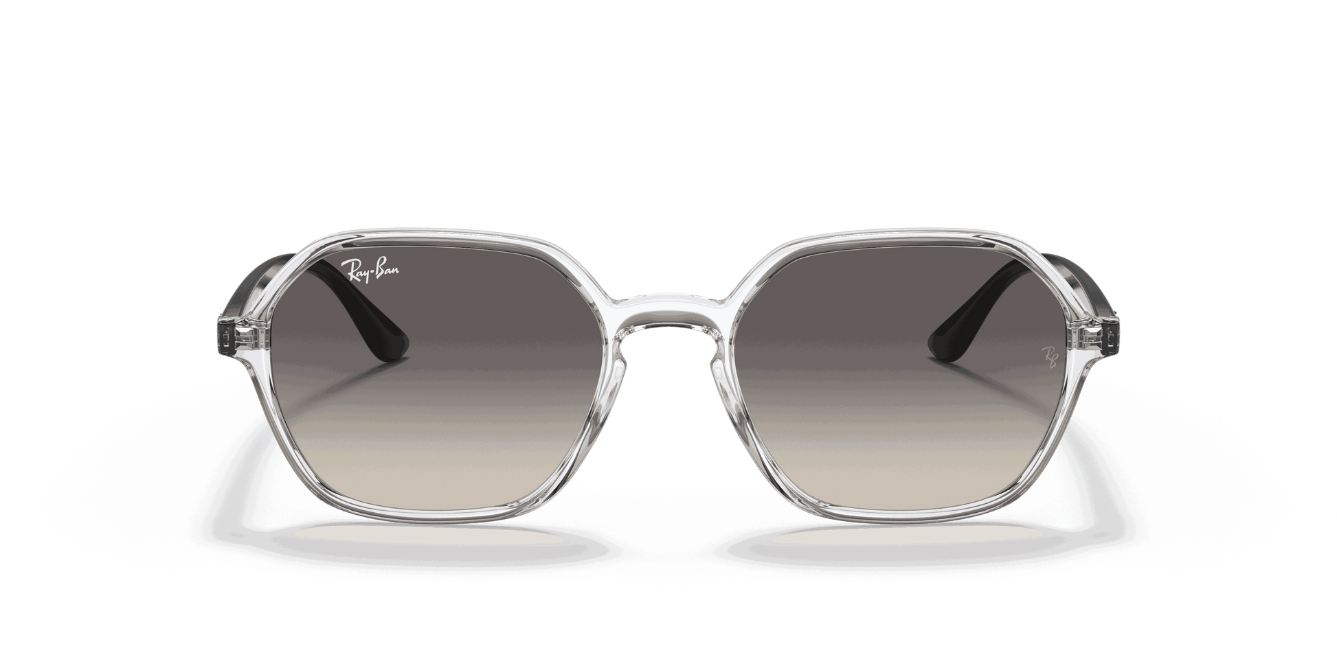 [Grey Gradient Lenses, Polished Transparent Frame]