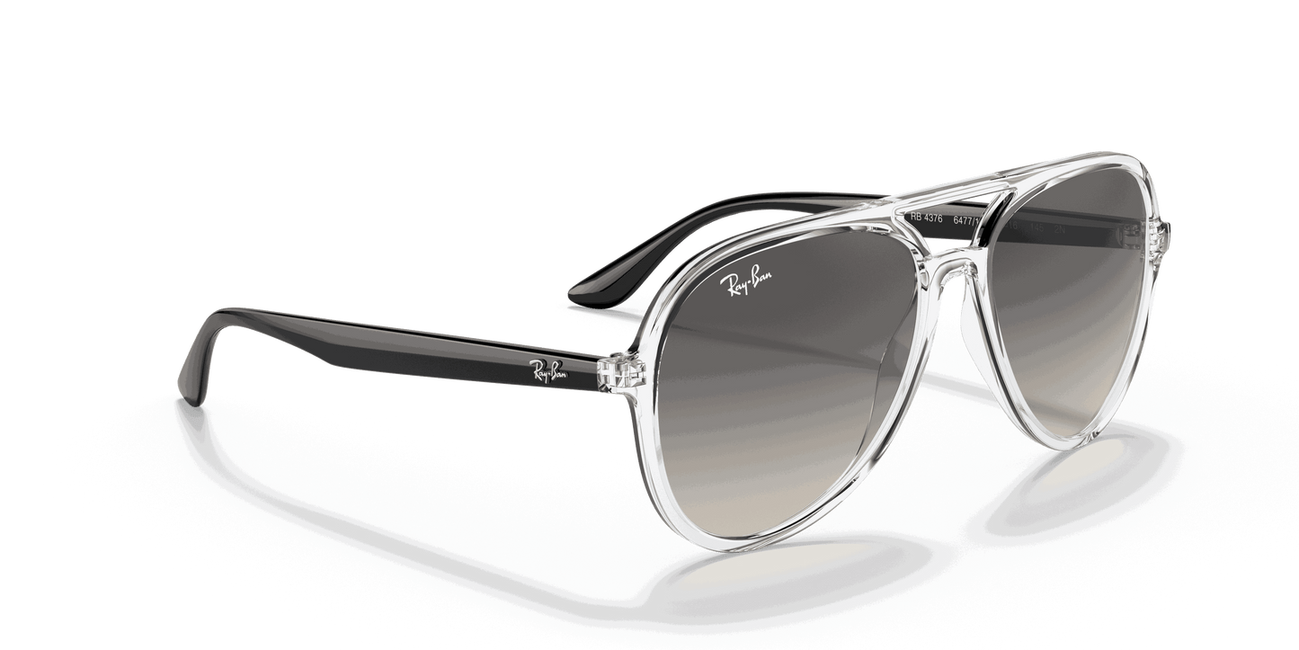 [Grey Gradient Lenses, Polished Transparent Frame]