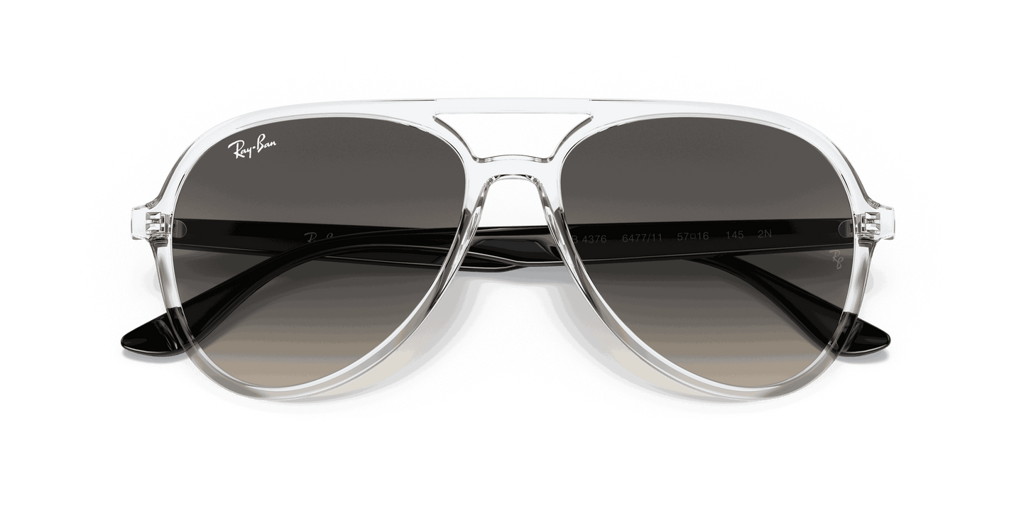 [Grey Gradient Lenses, Polished Transparent Frame]