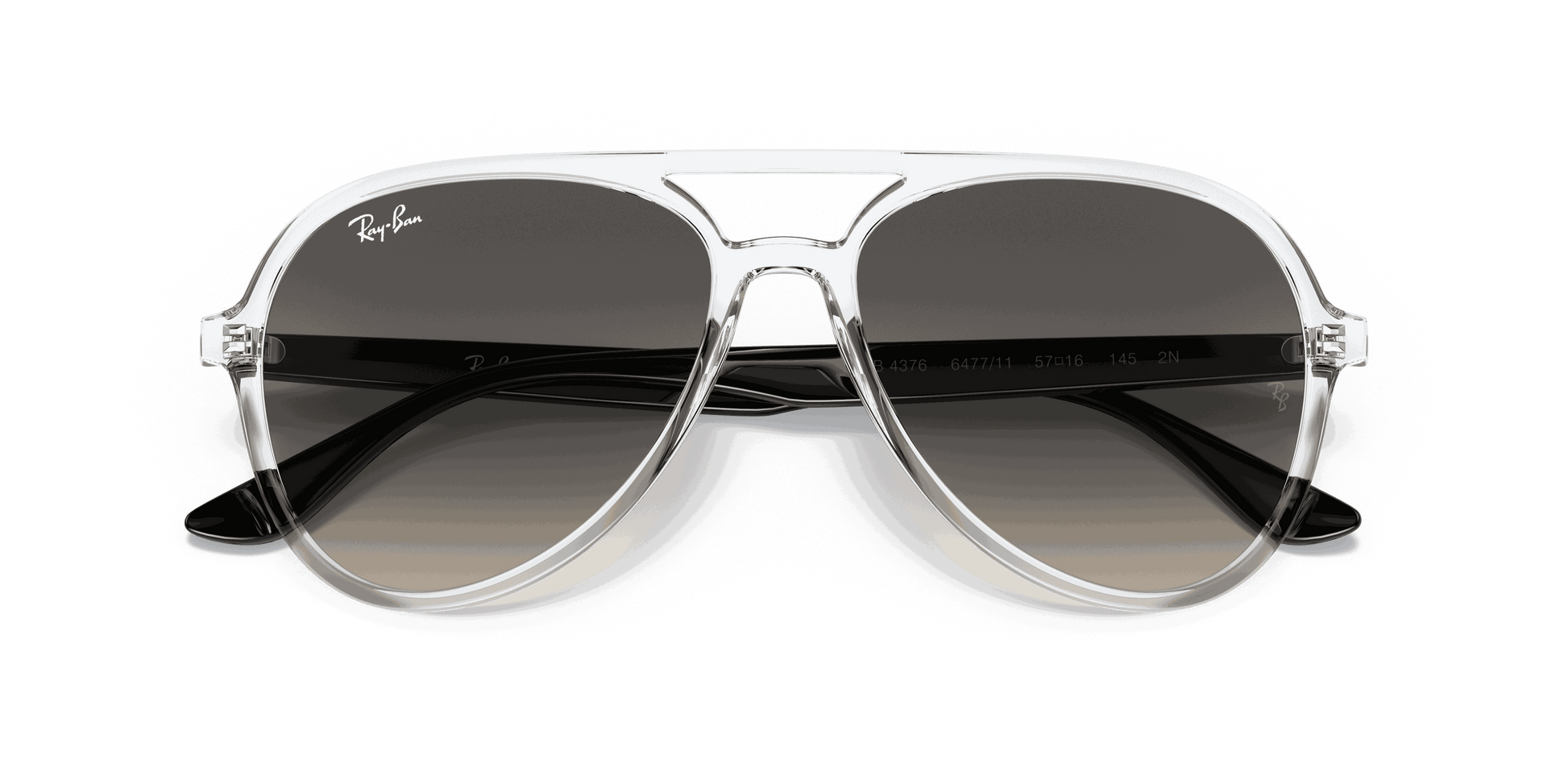 [Grey Gradient Lenses, Polished Transparent Frame]