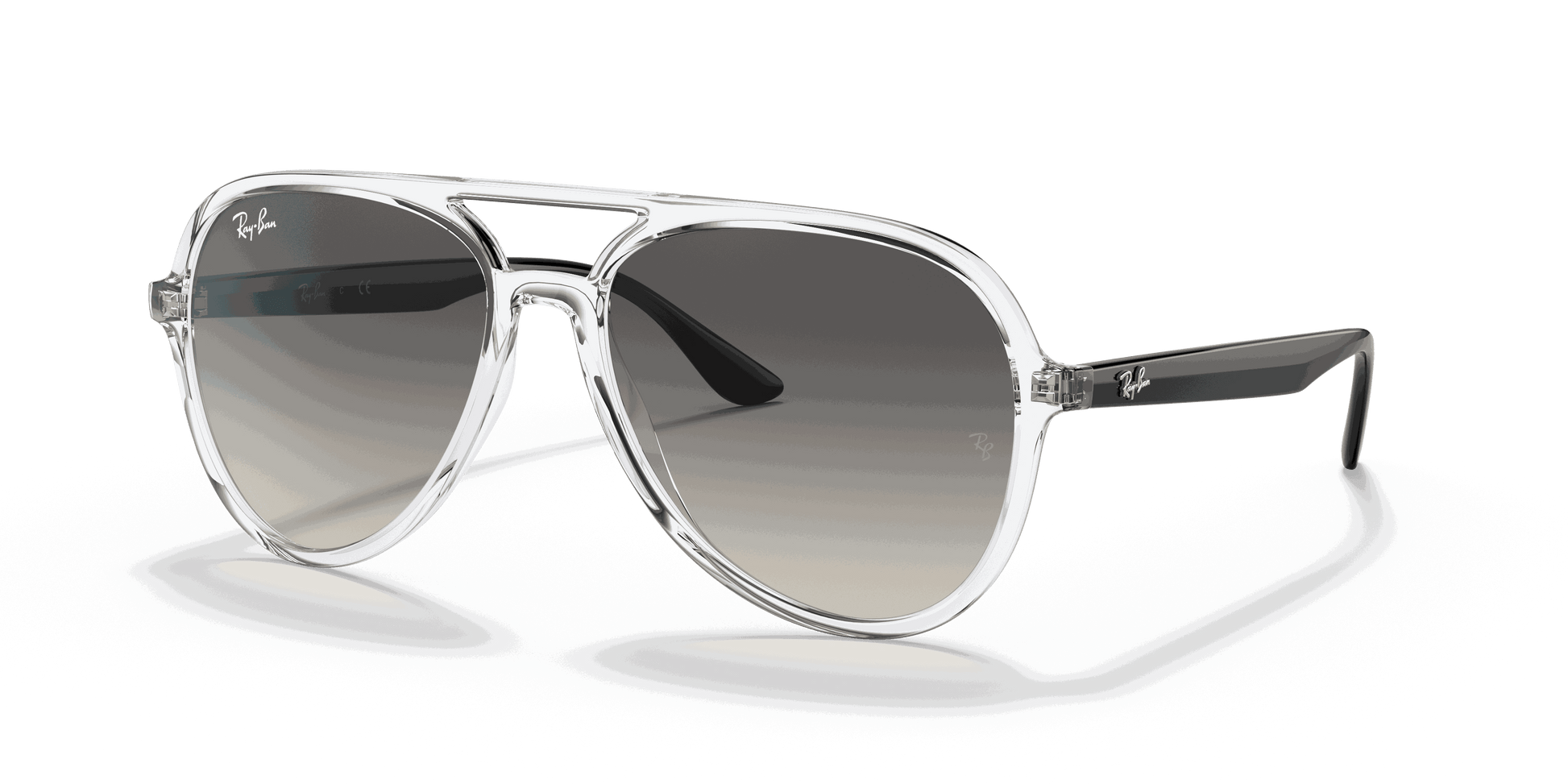 [Grey Gradient Lenses, Polished Transparent Frame]