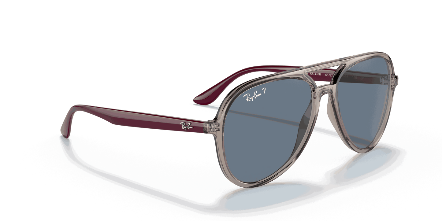 [Dark Blue Lenses, Polished Transparent Grey Frame]