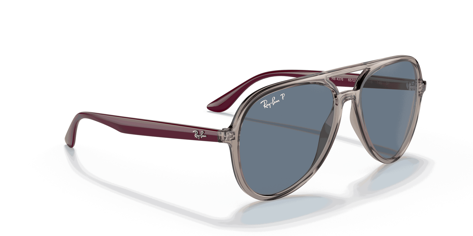 [Dark Blue Lenses, Polished Transparent Grey Frame]