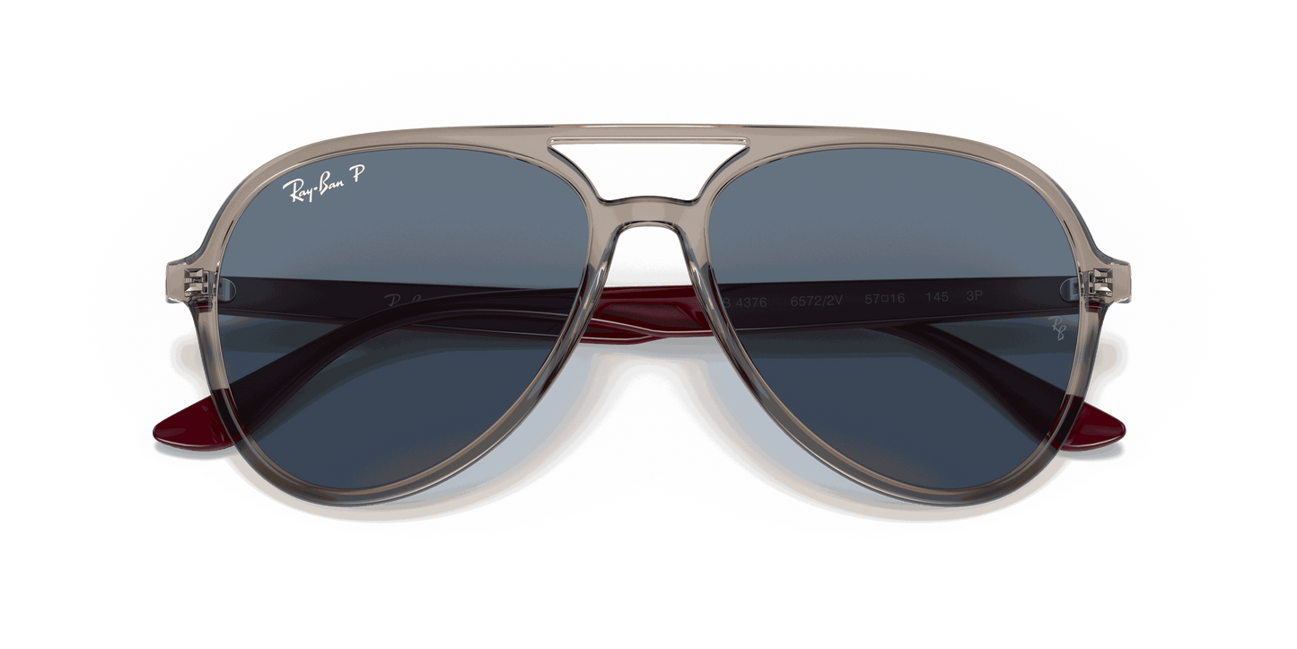 [Dark Blue Lenses, Polished Transparent Grey Frame]