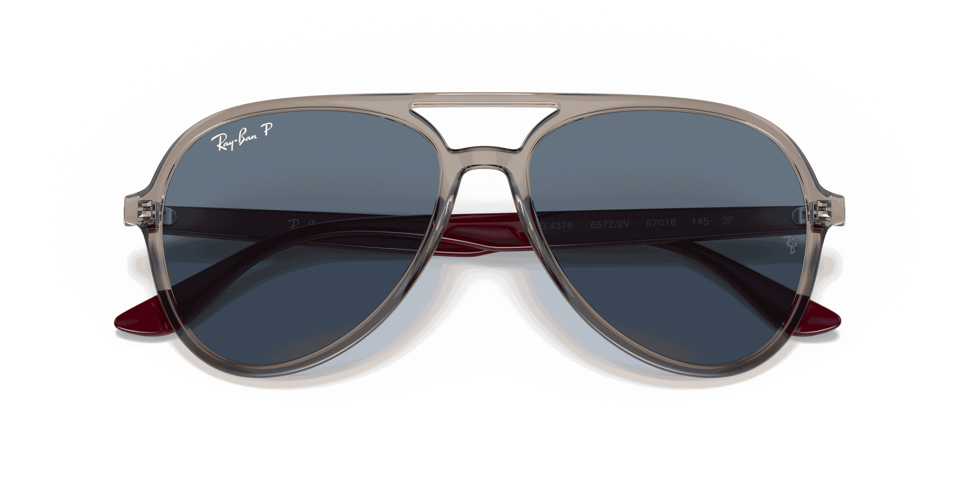 [Dark Blue Lenses, Polished Transparent Grey Frame]