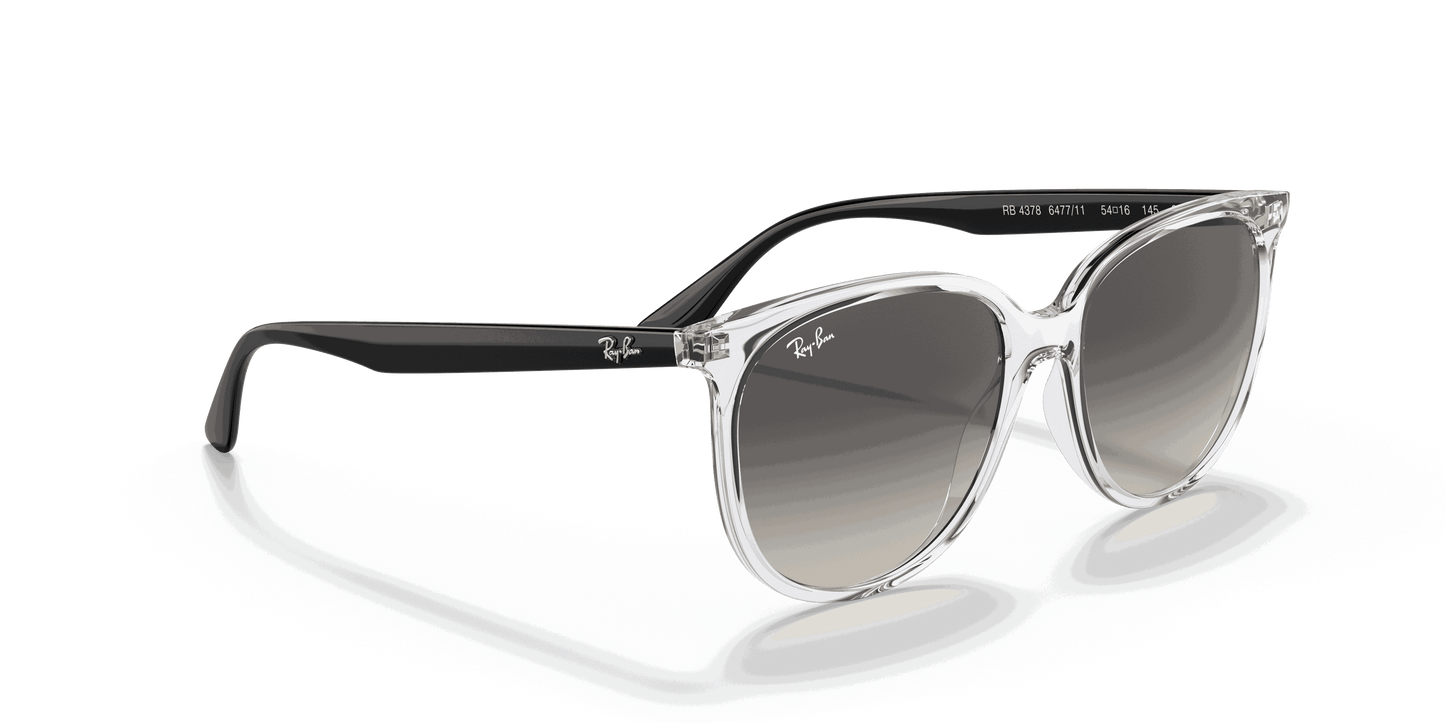 [Grey Gradient Lenses, Polished Transparent Frame]