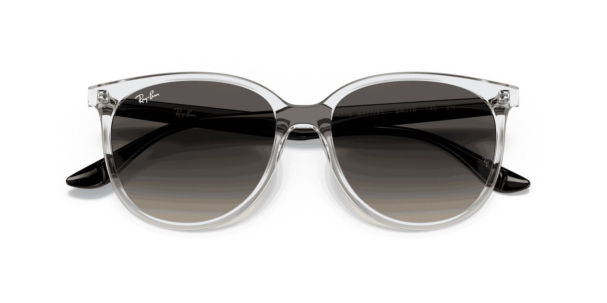[Grey Gradient Lenses, Polished Transparent Frame]