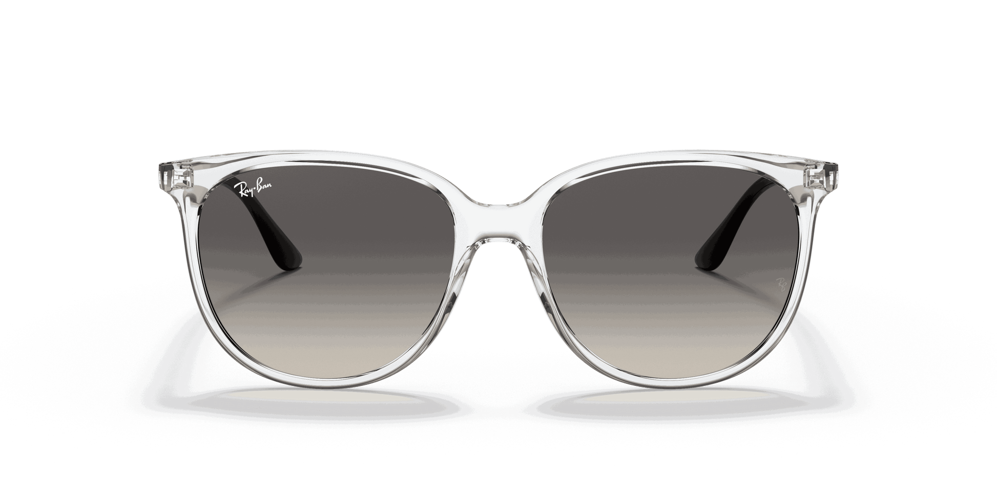 [Grey Gradient Lenses, Polished Transparent Frame]