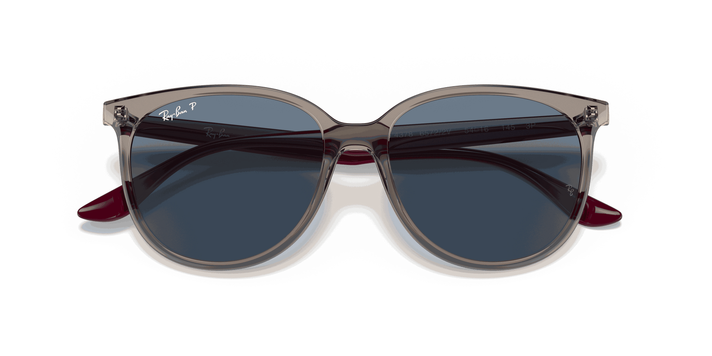 [Dark Blue Lenses, Polished Transparent Grey Frame]