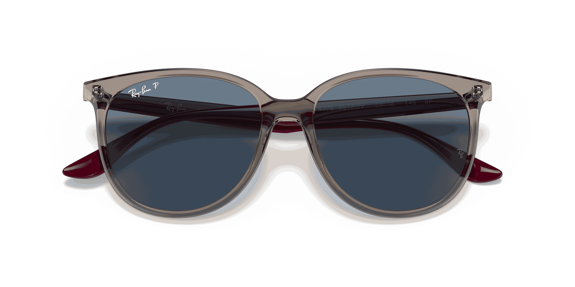 [Dark Blue Lenses, Polished Transparent Grey Frame]