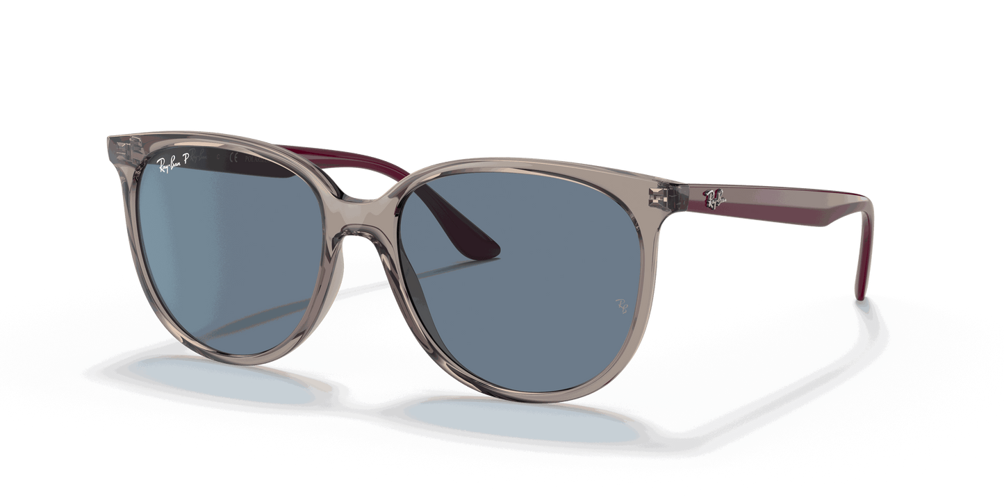 [Dark Blue Lenses, Polished Transparent Grey Frame]