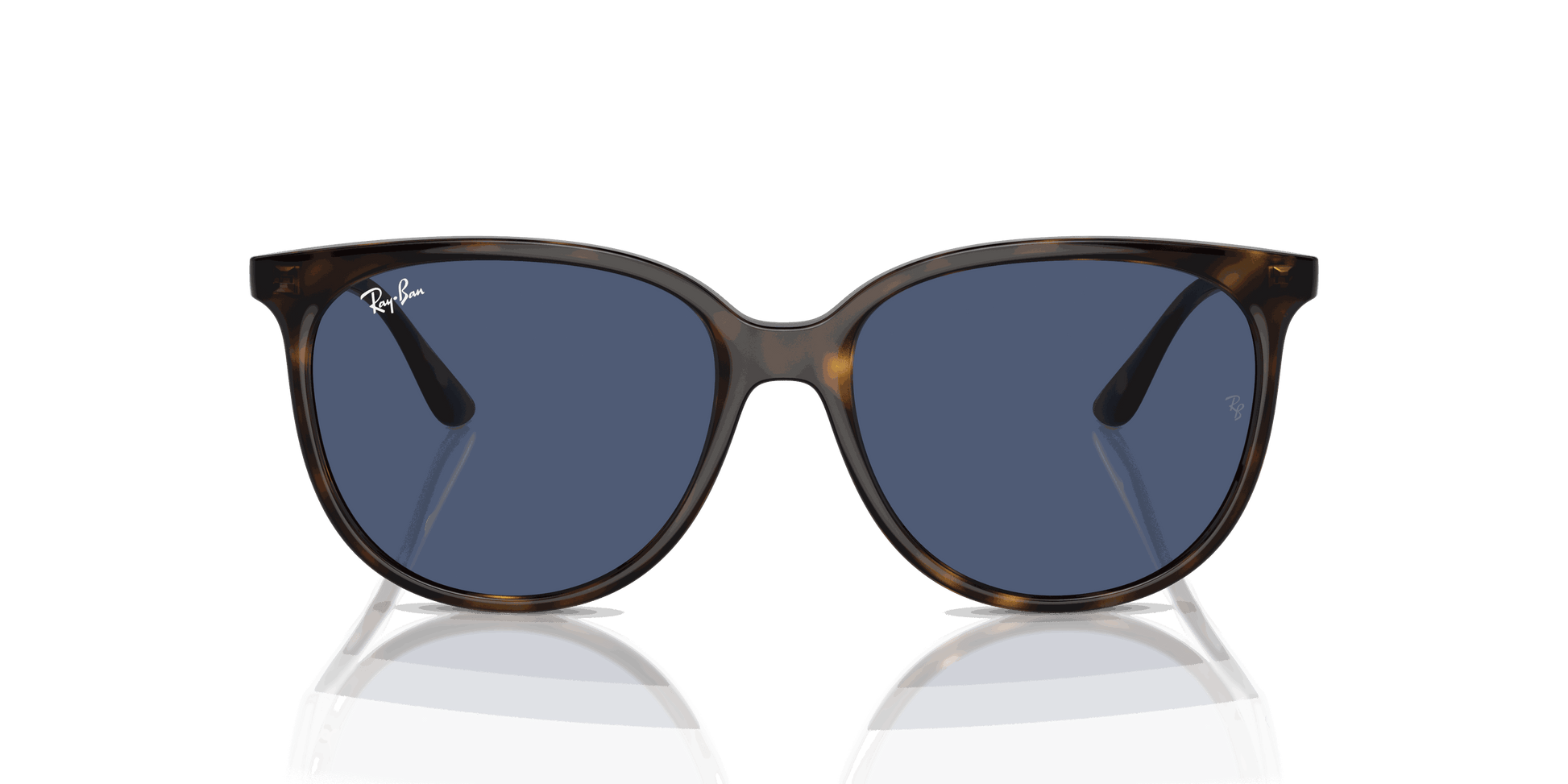 [Dark Blue Lenses, Polished Havana Frame]