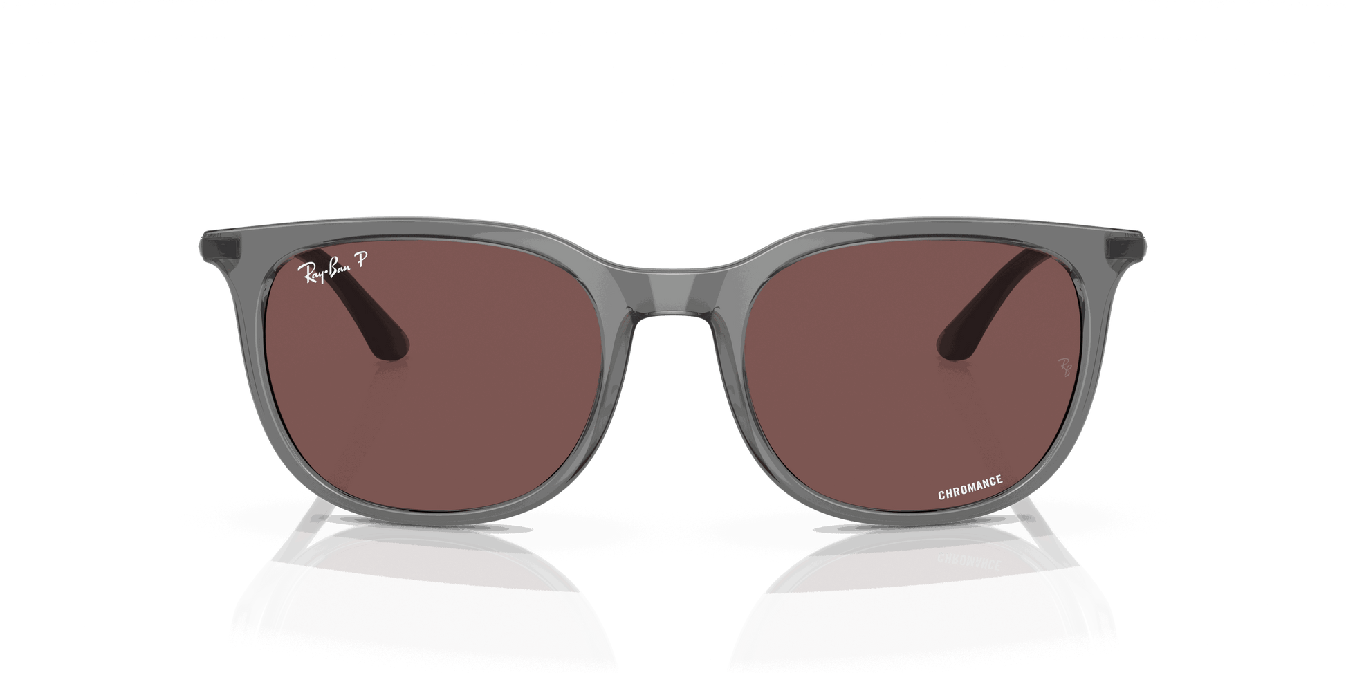 [Dark Violet Lenses, Polished Transparent Grey Frame]